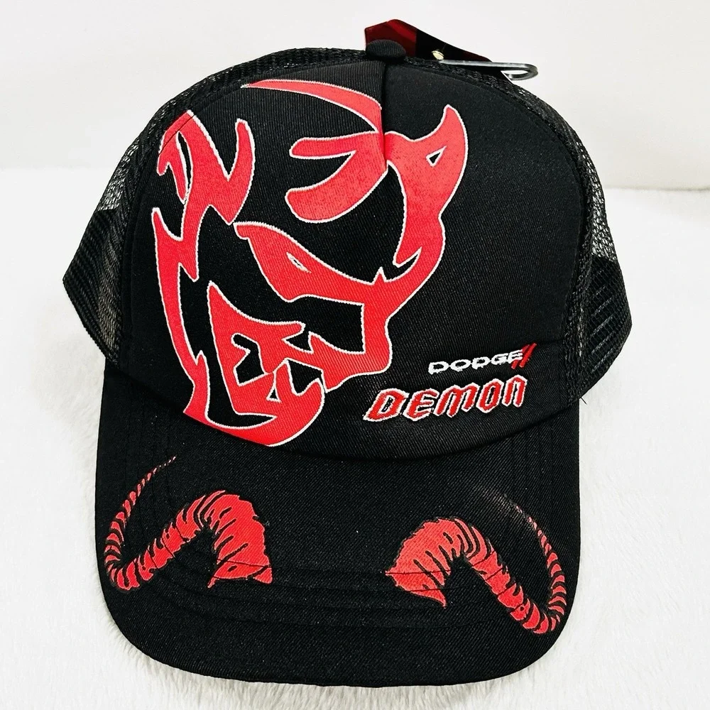 Dodge SRT Demon Horns Trucker Foam‎ Hat Cap Adjustable Snapback Black Casual